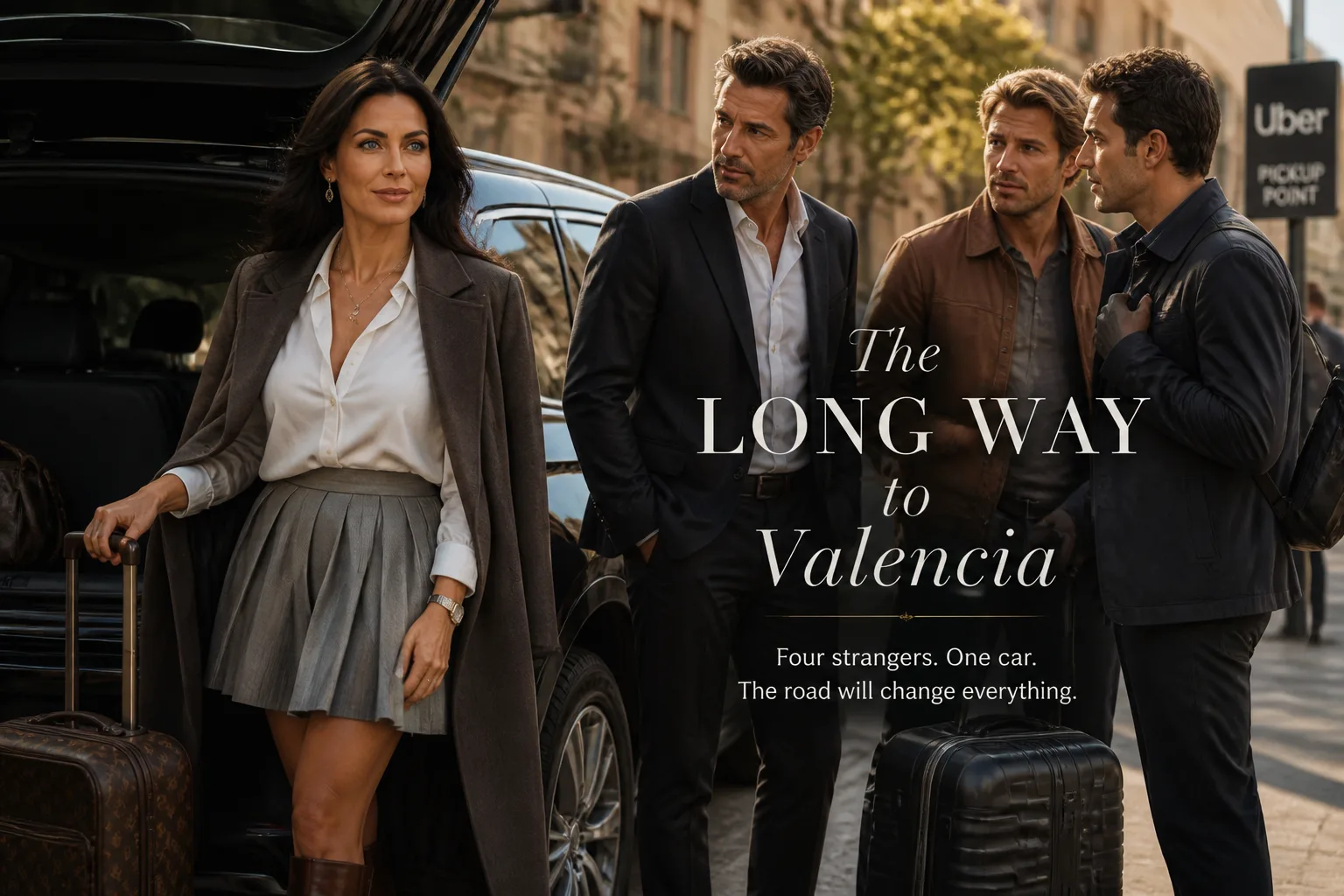 Erotic story illustration: We shared a car ride to Valencia and she pretended not to know me