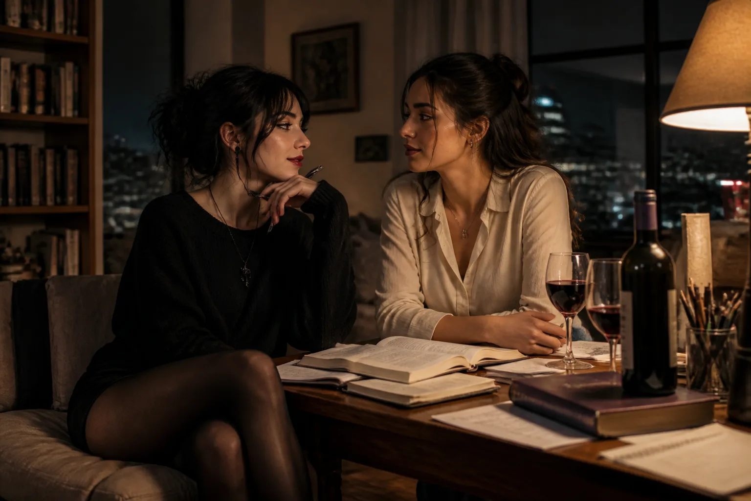 Erotic story illustration: The Friend Who Swore She Only Liked Men