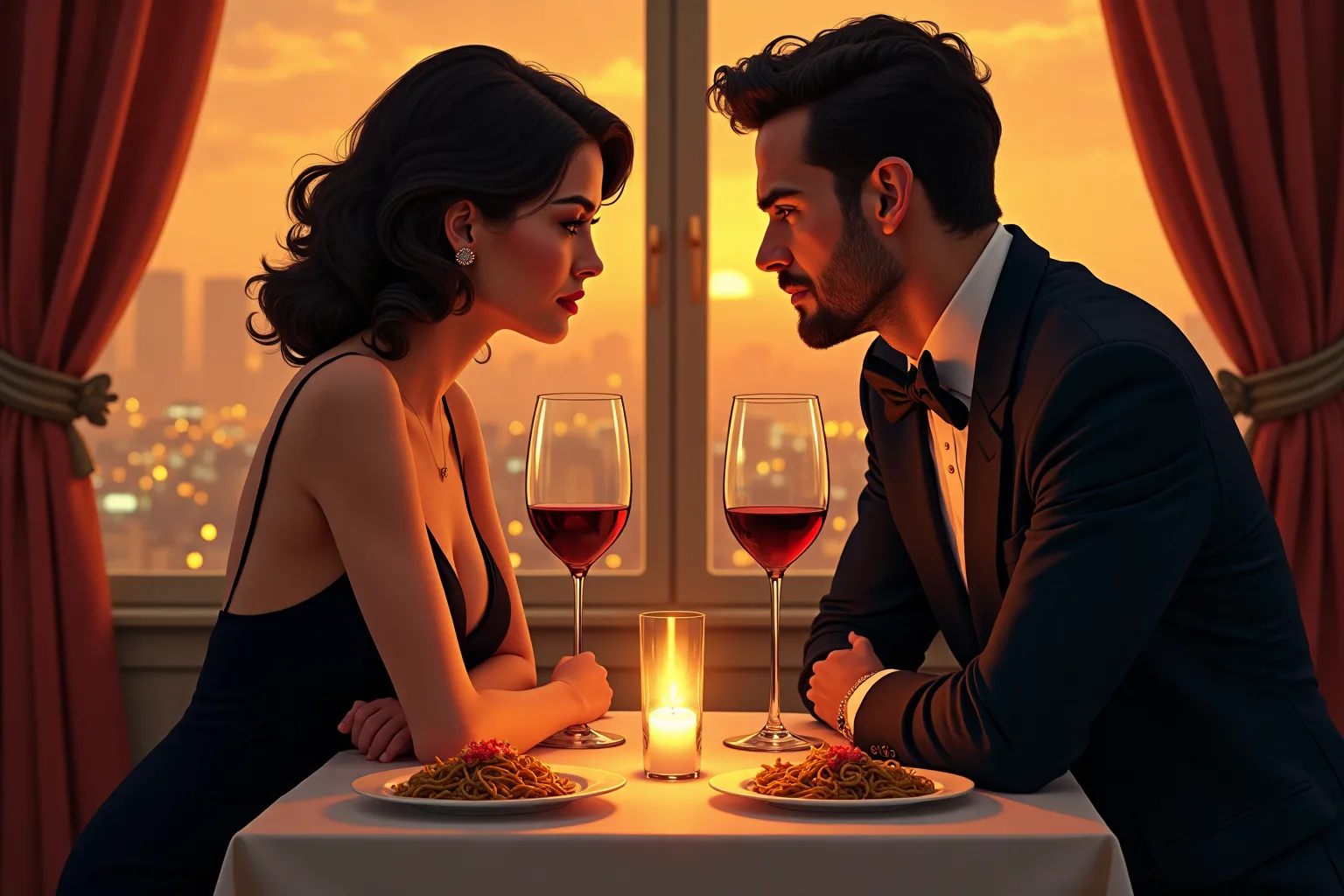 Ilustración del relato erótico: La cena en la que mi novia me demostró quién manda