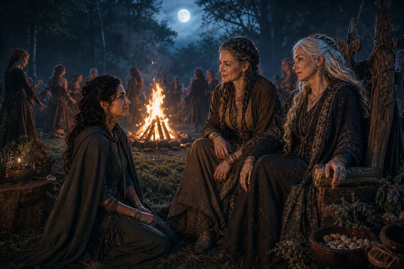 Erotic story illustration: The Night Saira Burned Among the Witches