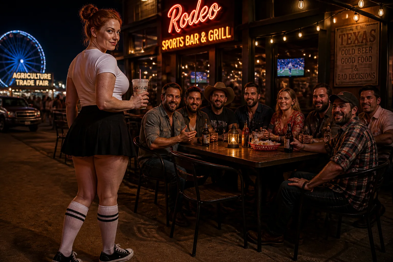 Erotic story illustration: The Night I Ended Up With the Whole Group at That Bar