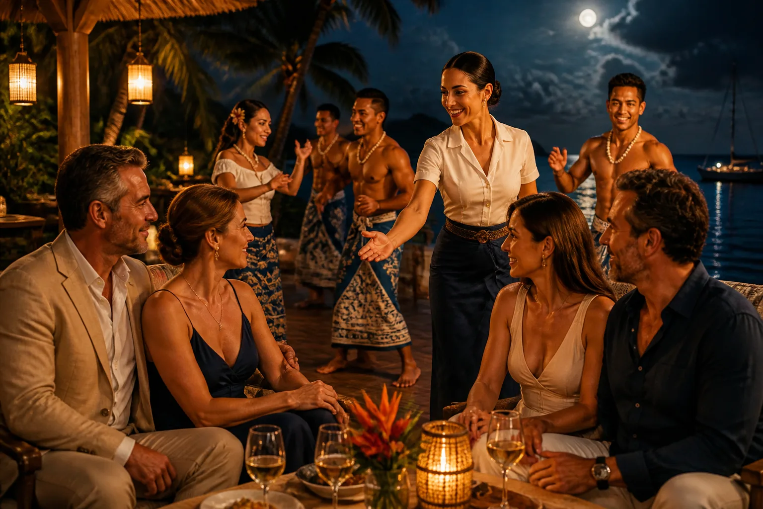 Ilustración del relato erótico: Los bailarines del resort nos llevaron a la playa
