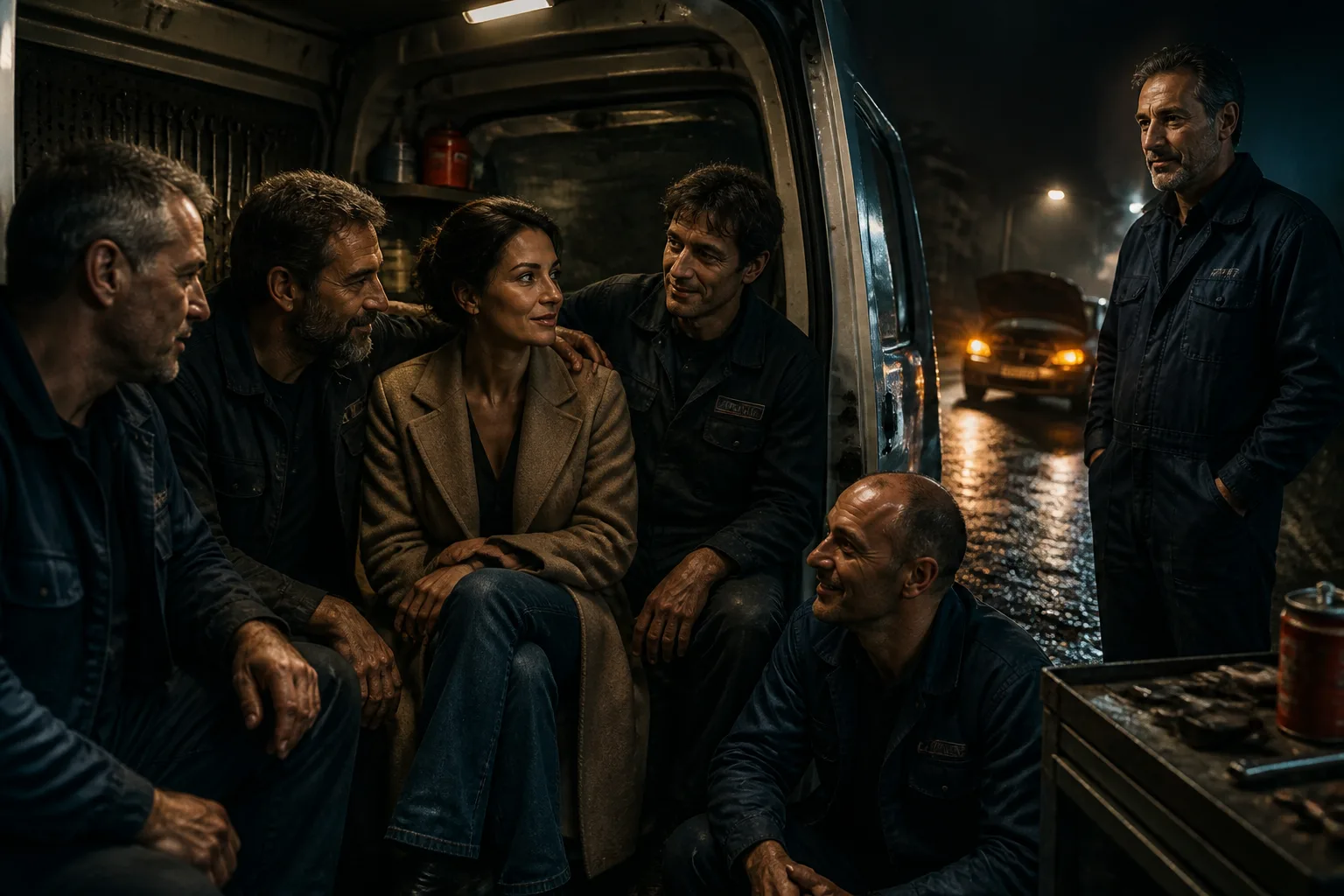 Erotic story illustration: I Was Stranded and Five Strangers Rescued Me