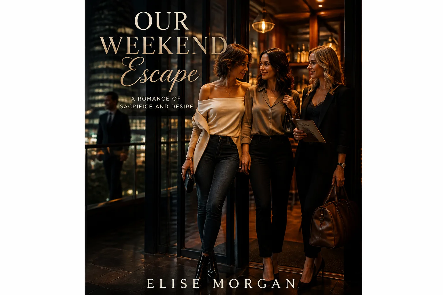 Erotic story illustration: My Office Coworker and the Three Strangers