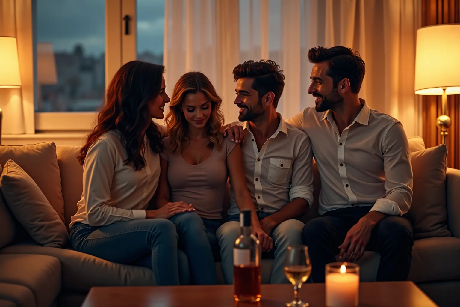 Erotic story illustration: My First Orgy Started with a Call from Sofía
