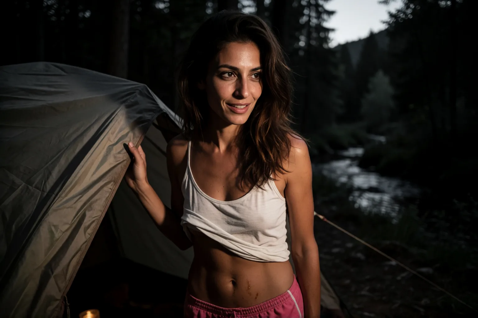 Erotic story illustration: Camping with My Stepfather Ended in Something Forbidden