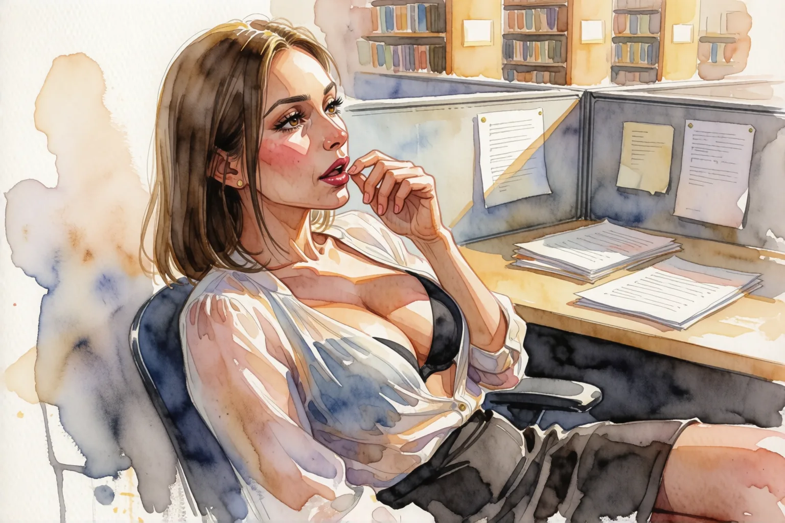 Escena 1 del relato: Alguien nos miraba desde la biblioteca esa tarde