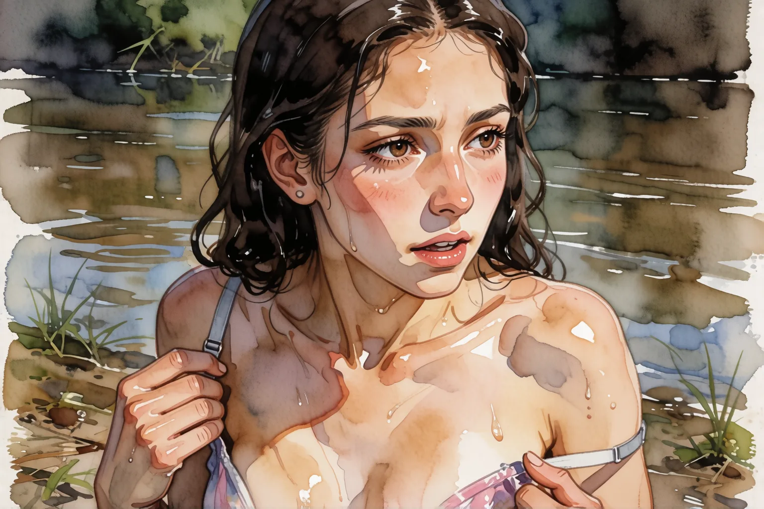 Ilustración del relato erótico: Aquel verano en el río me cambió para siempre