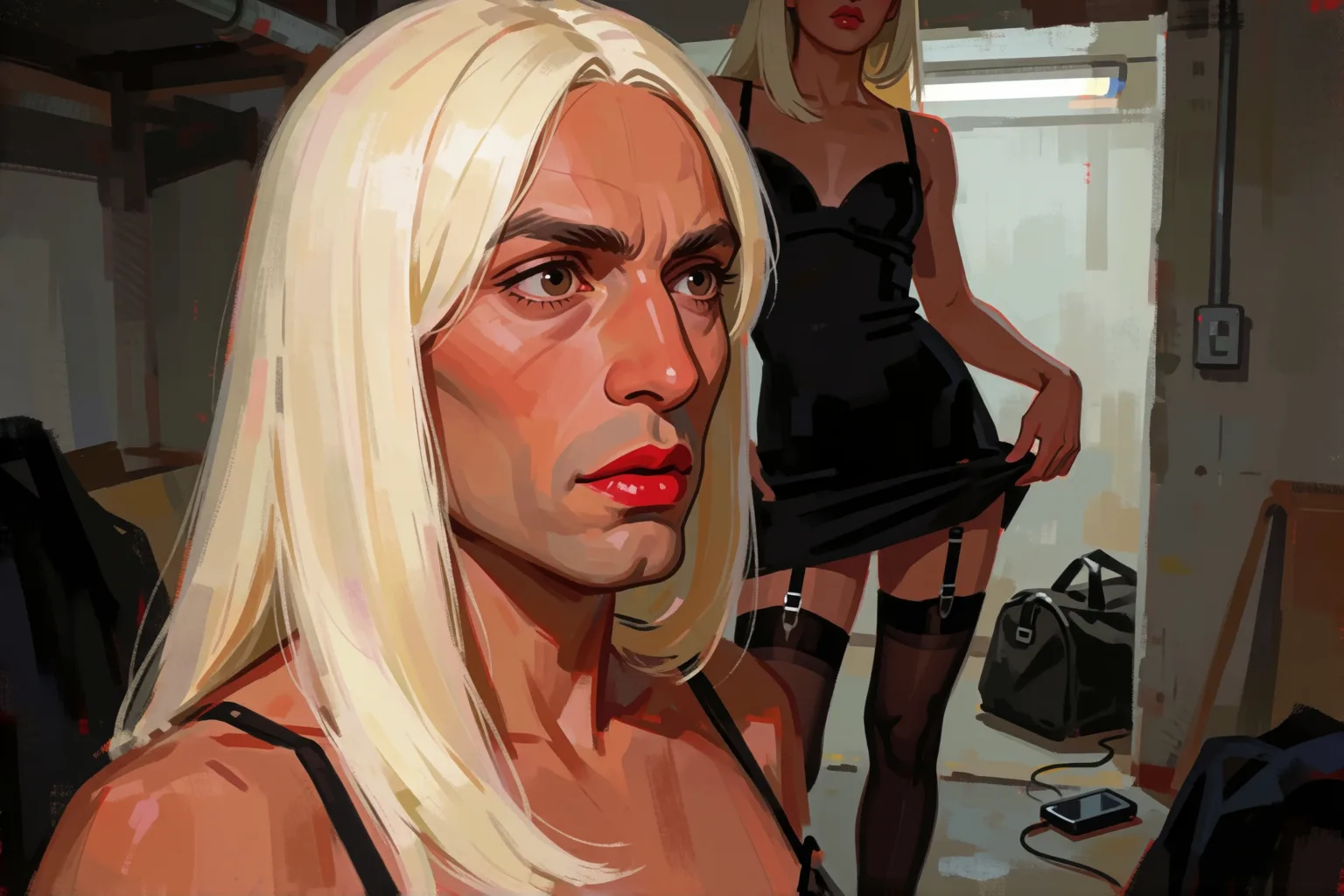 Ilustración del relato erótico: Bajé vestida al trastero y mi vecino me descubrió
