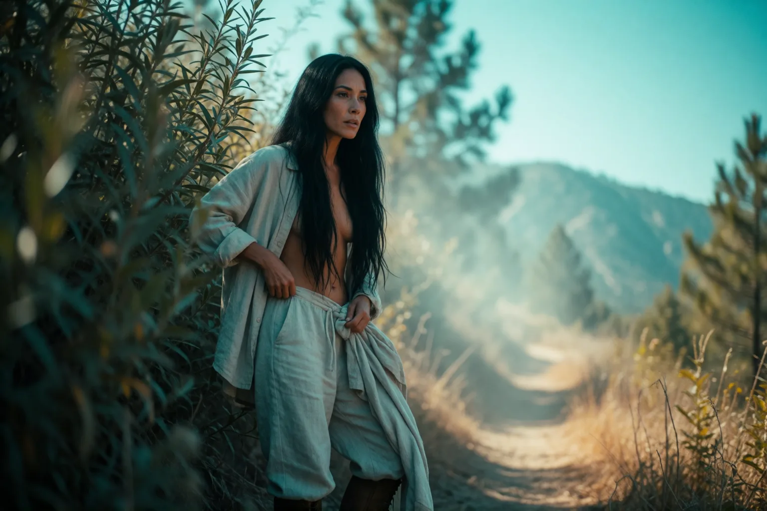 Erotic story illustration: I Walked Alone up the Hill with a Secret Between My Legs