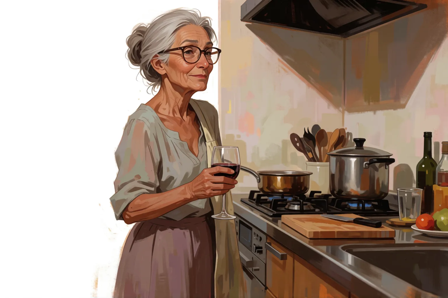 Ilustración del relato erótico: Cuidar a la madre de mi amigo se volvió otra cosa