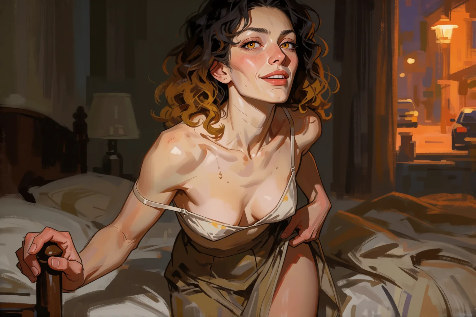 Ilustración del relato erótico: Daniela esperaba un hombre y le abrió su mujer