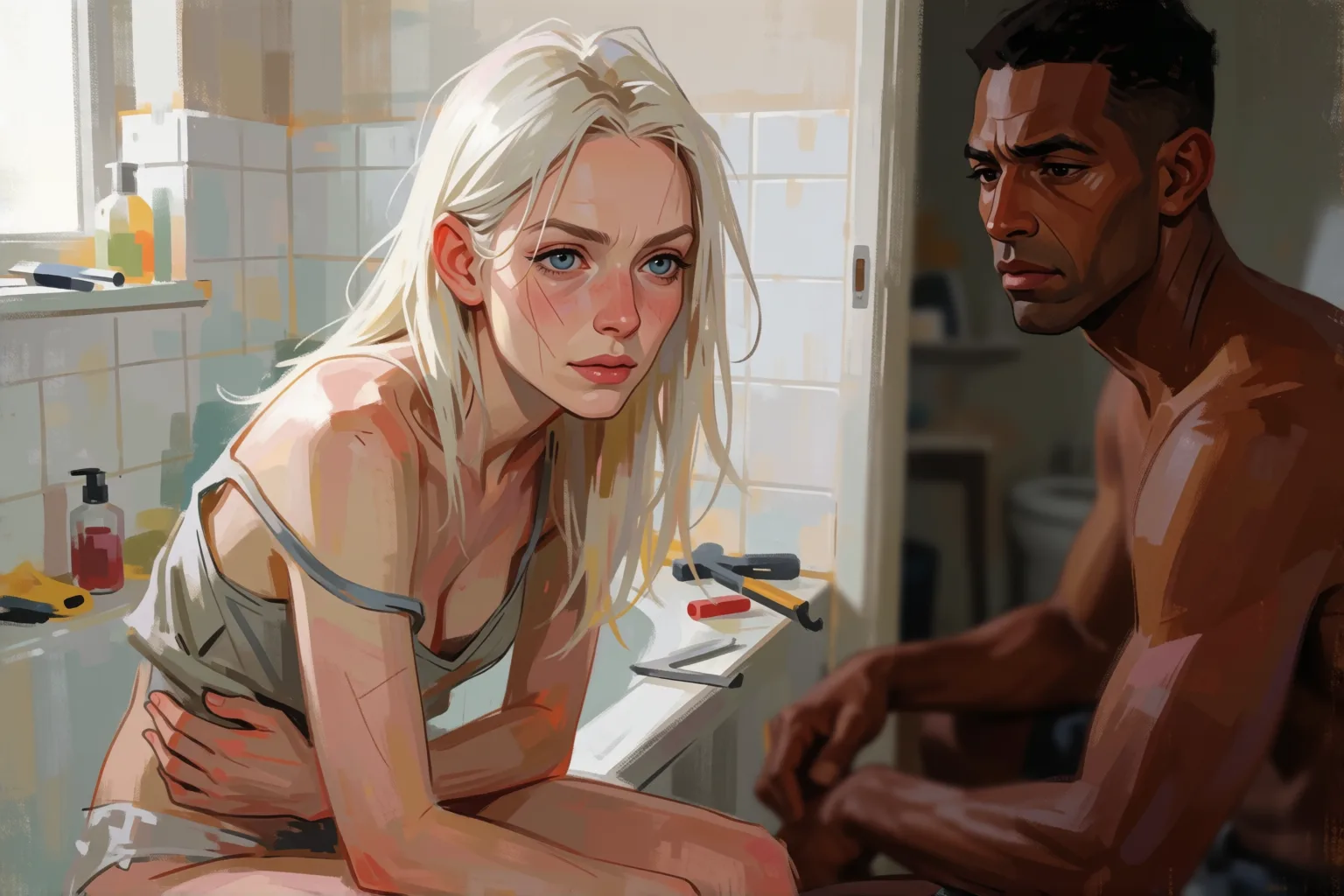 Escena 2 del relato: El albañil que reformó mi baño y mi vida entera