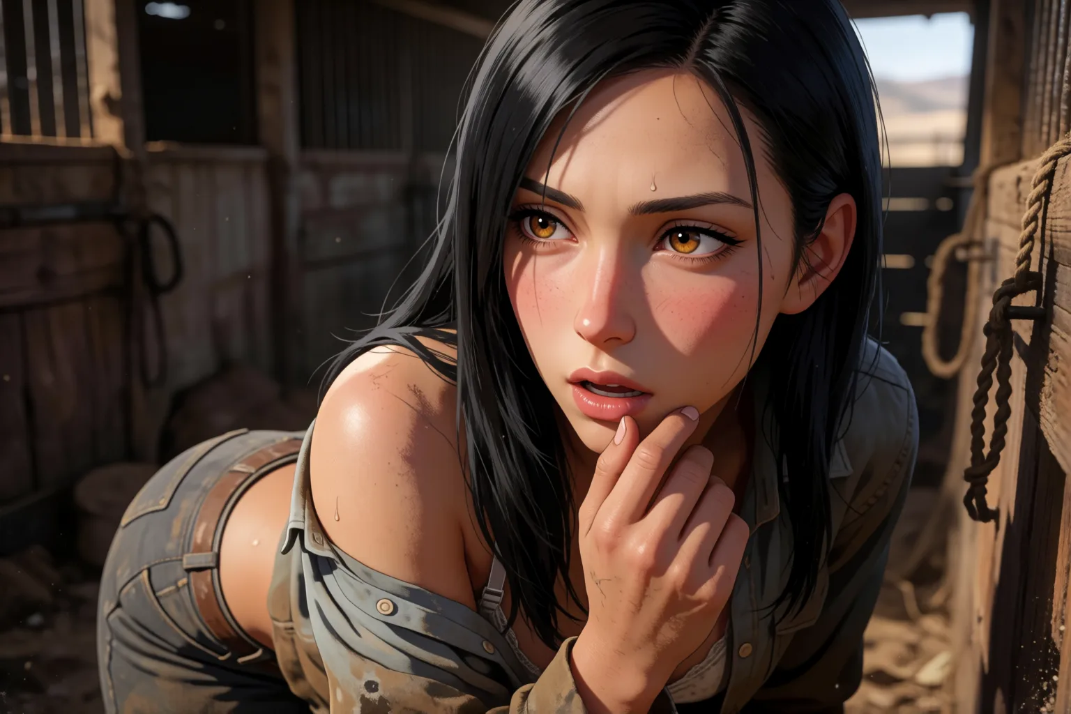 Erotic story illustration: The Farm Foreman Made Me Forget I Was Married