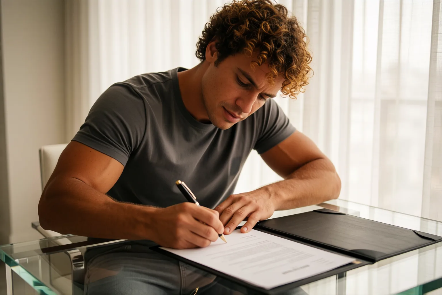 Scene 1 of the story: The landlord made me strip to sign the contract