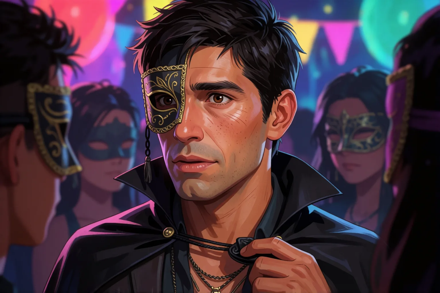 Scene 1 of the story: The Anonymous Boy Who Was Waiting for Me Behind the Mask
