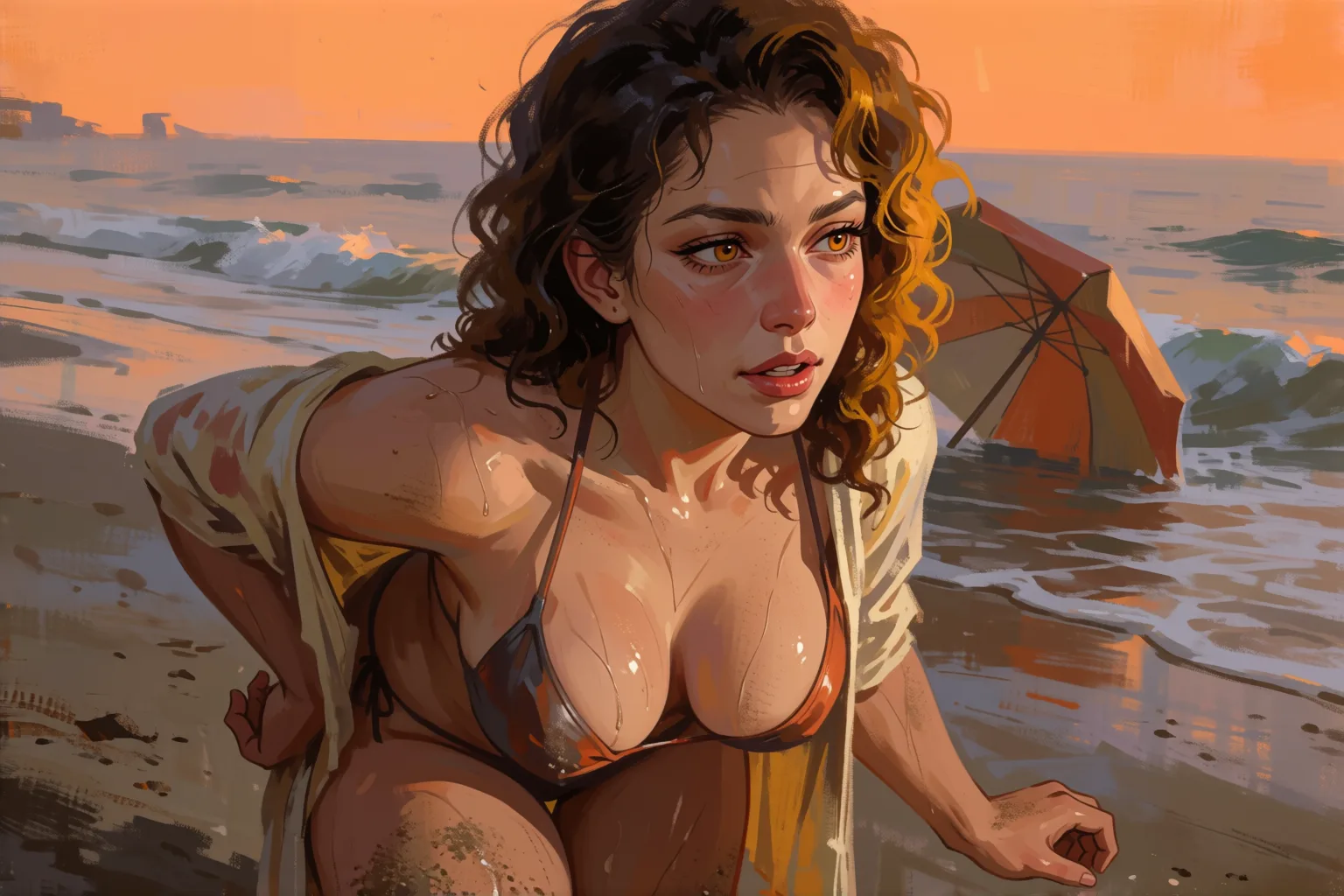 Scene 1 of the story: The Circle on the Beach No One Wanted to Interrupt
