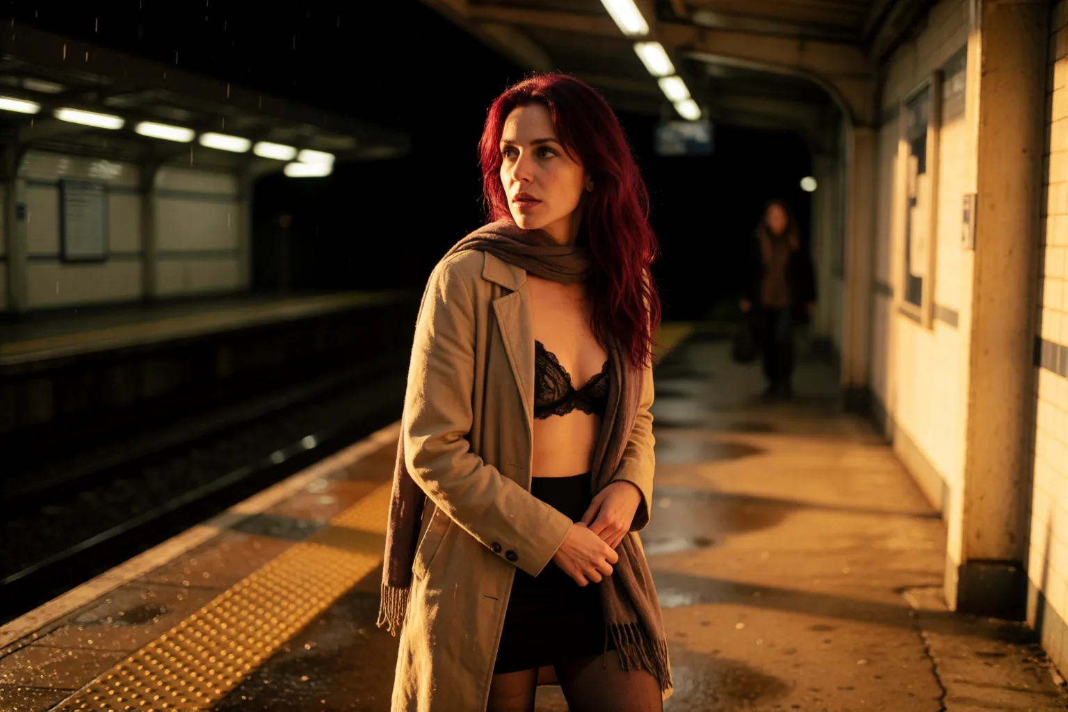 Erotic story illustration: The Stranger on the Platform Was Waiting for Me That Night