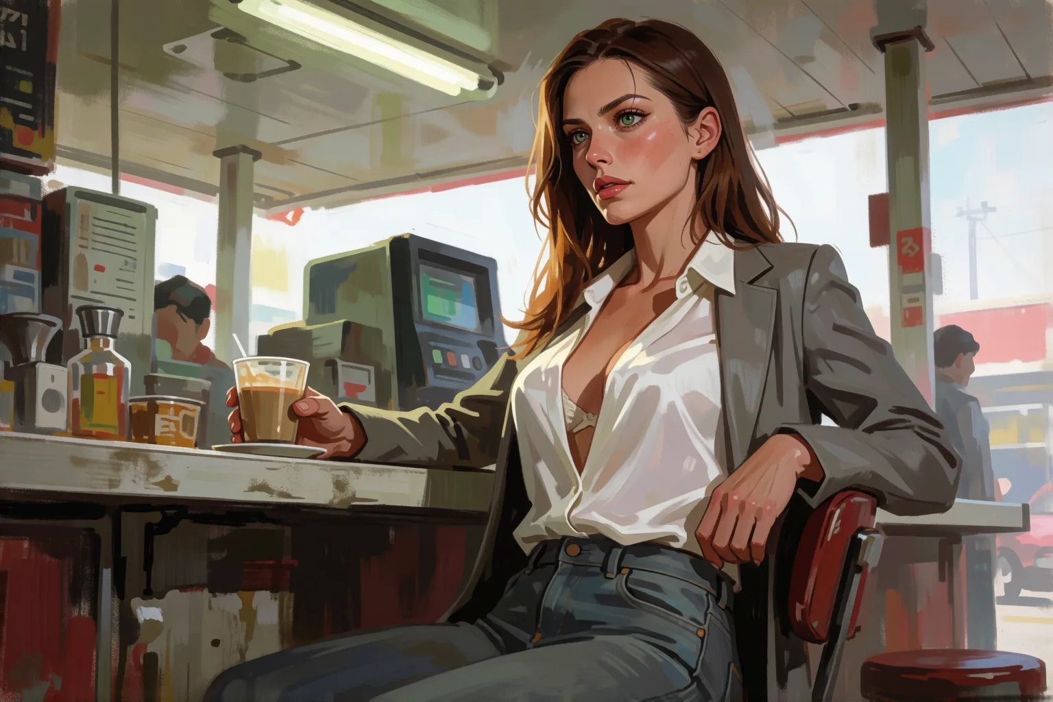 Scene 1 of the story: The Stranger at the Service Area Possessed Me Wordlessly