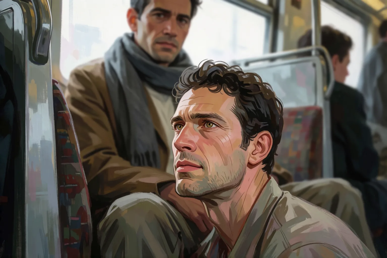 Scene 2 of the story: The Stranger on the Last Train Looked at Me Without Hiding It