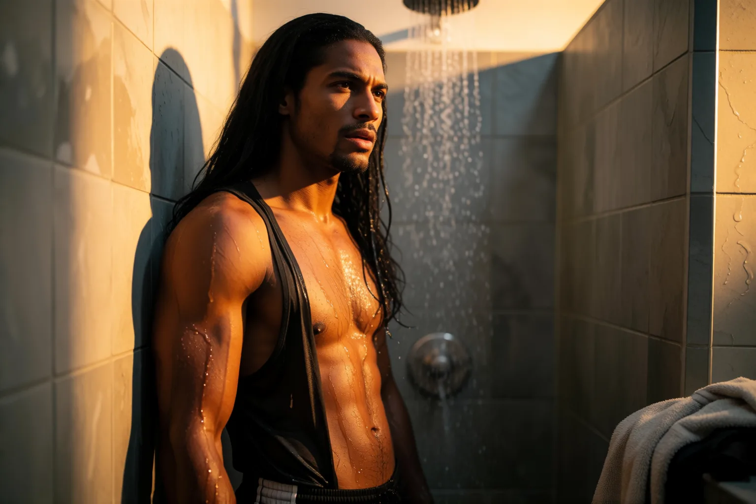 Erotic story illustration: The Stranger in the Locker Room Wanted to Join Us