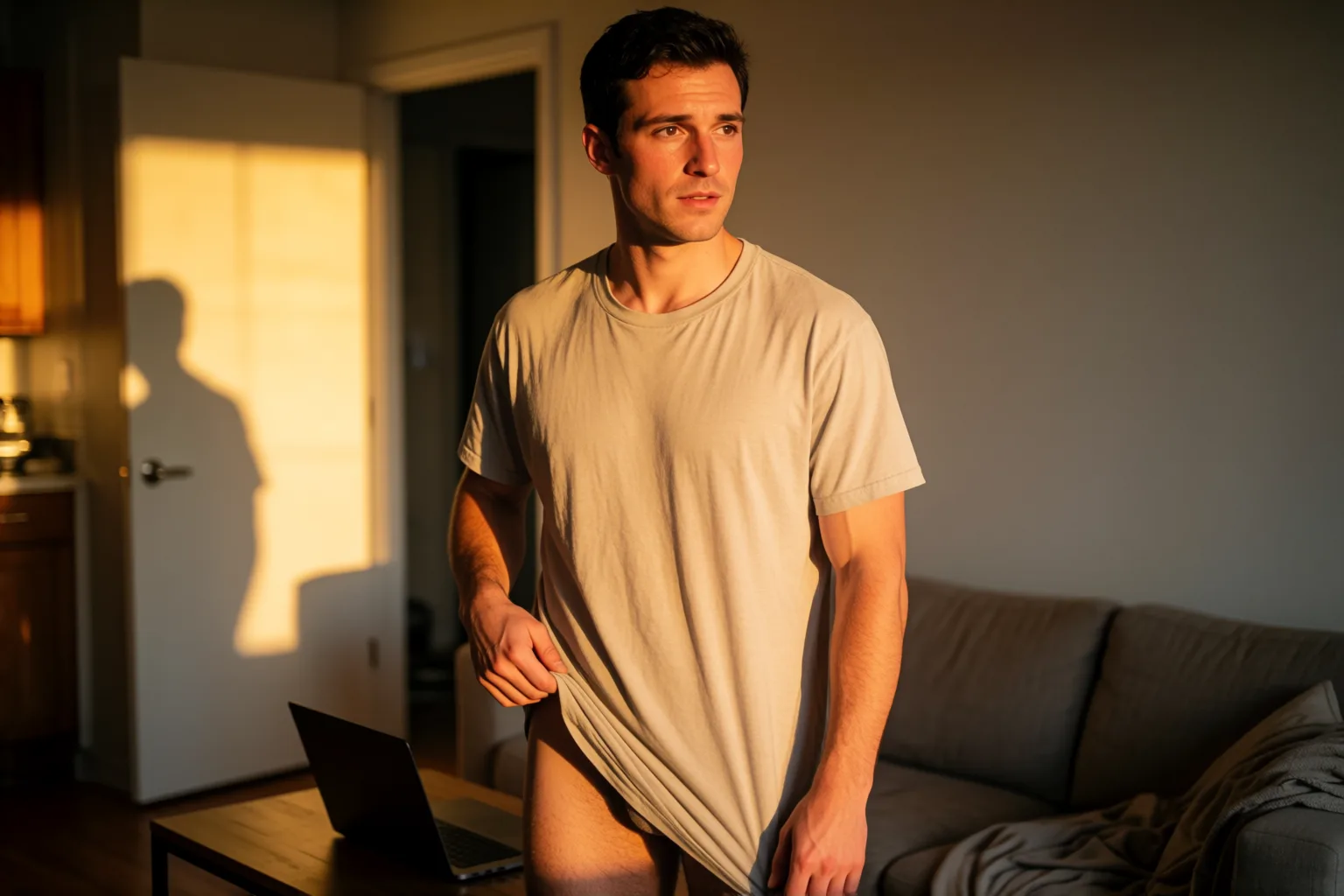 Erotic story illustration: The Stranger Who Taught Me to Enjoy Being with a Man