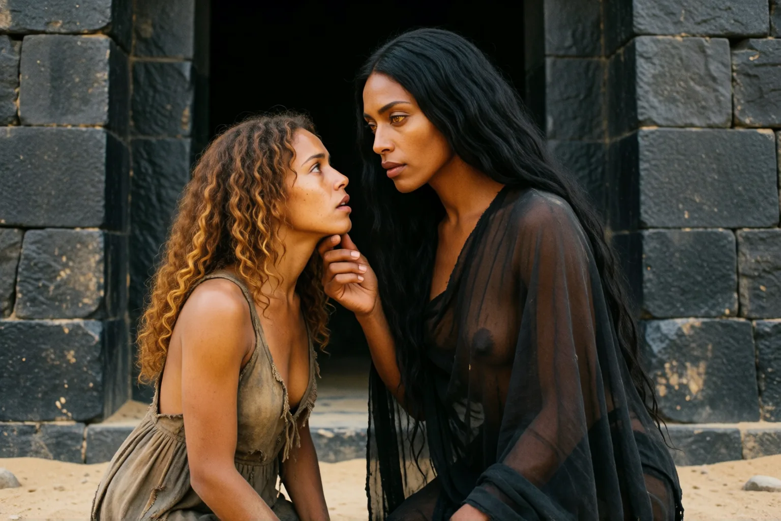 Scene 1 of the story: The Desert Transformed Me into a Hermaphrodite Goddess