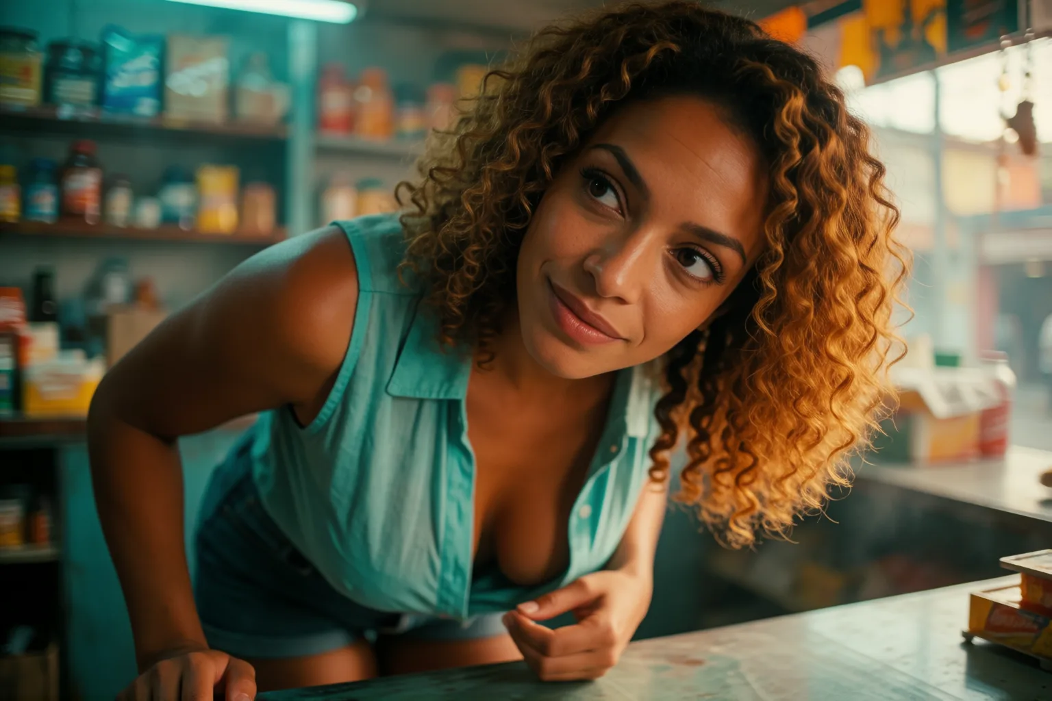 Escena 1 del relato: El dueño de la tienda cumplió la fantasía de mi marido