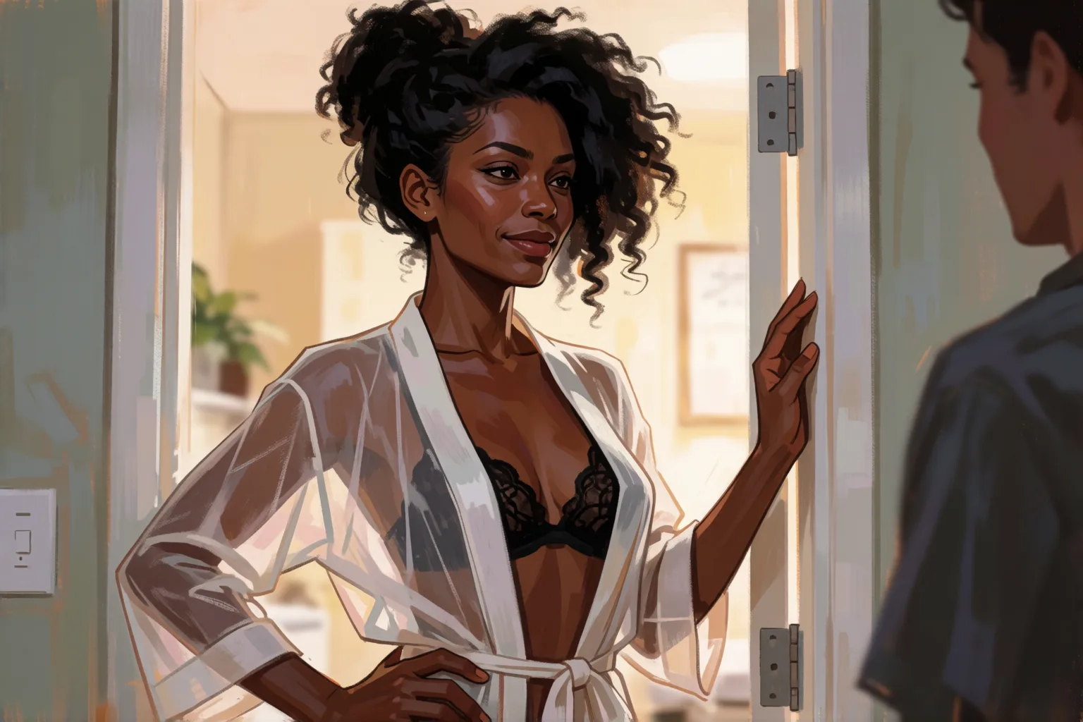 Erotic story illustration: The Medical Exam in Which She Dominated Him