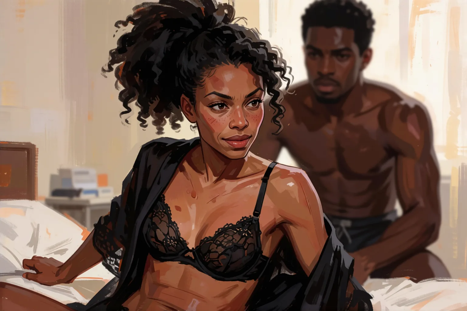 Scene 2 of the story: The Medical Exam in Which She Dominated Him