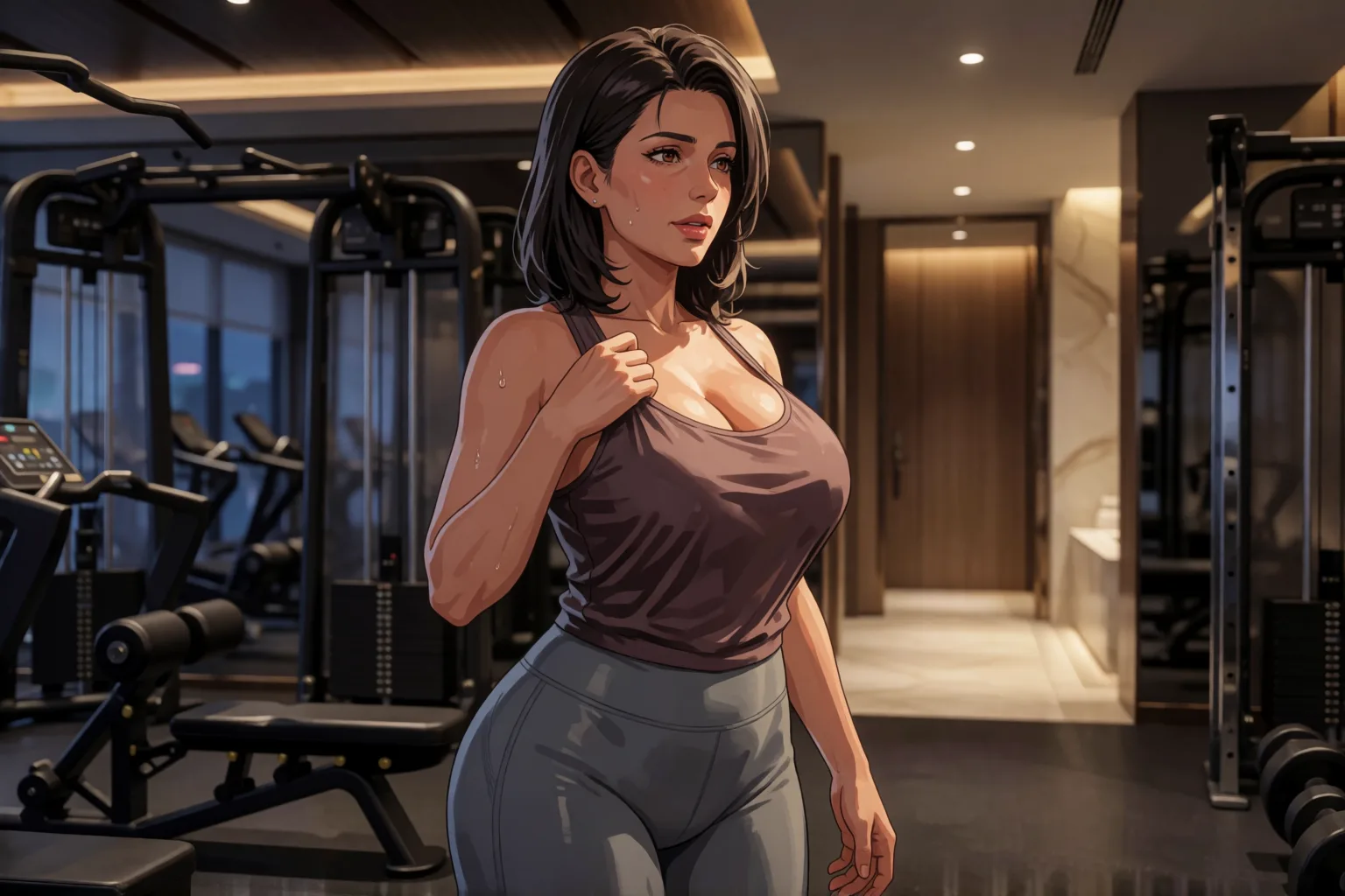 Ilustración del relato erótico: El gimnasio que abría solo para mí los domingos