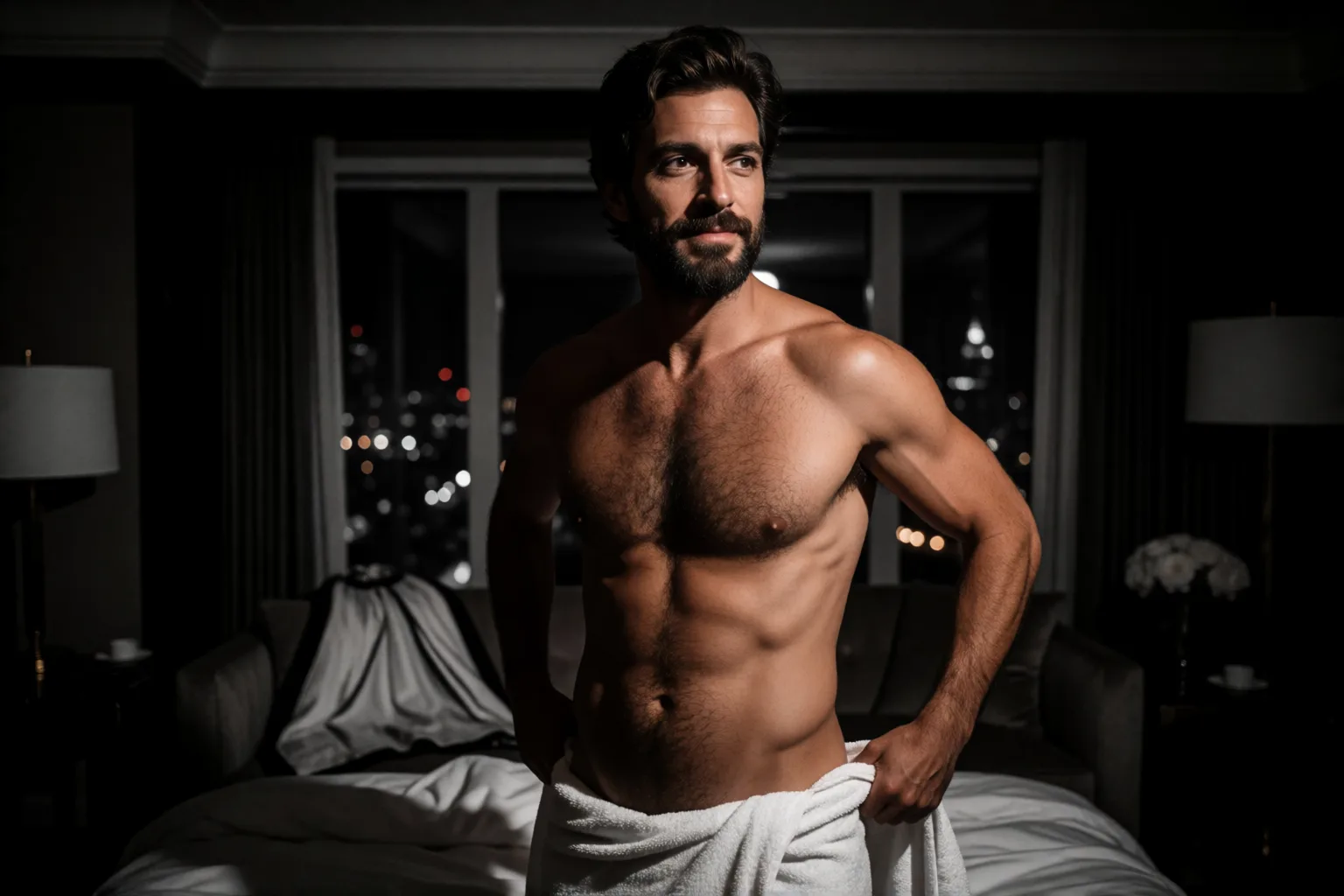 Erotic story illustration: The Show’s Hero Ended Up on His Knees Before Two Men