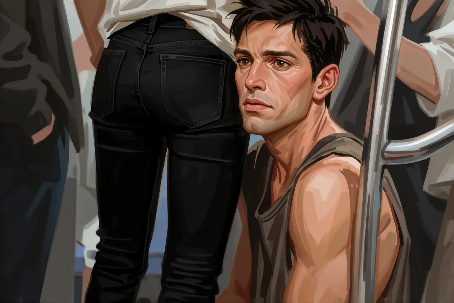 Scene 1 of the story: The Man on the Subway Pinned Me at the Last Stop