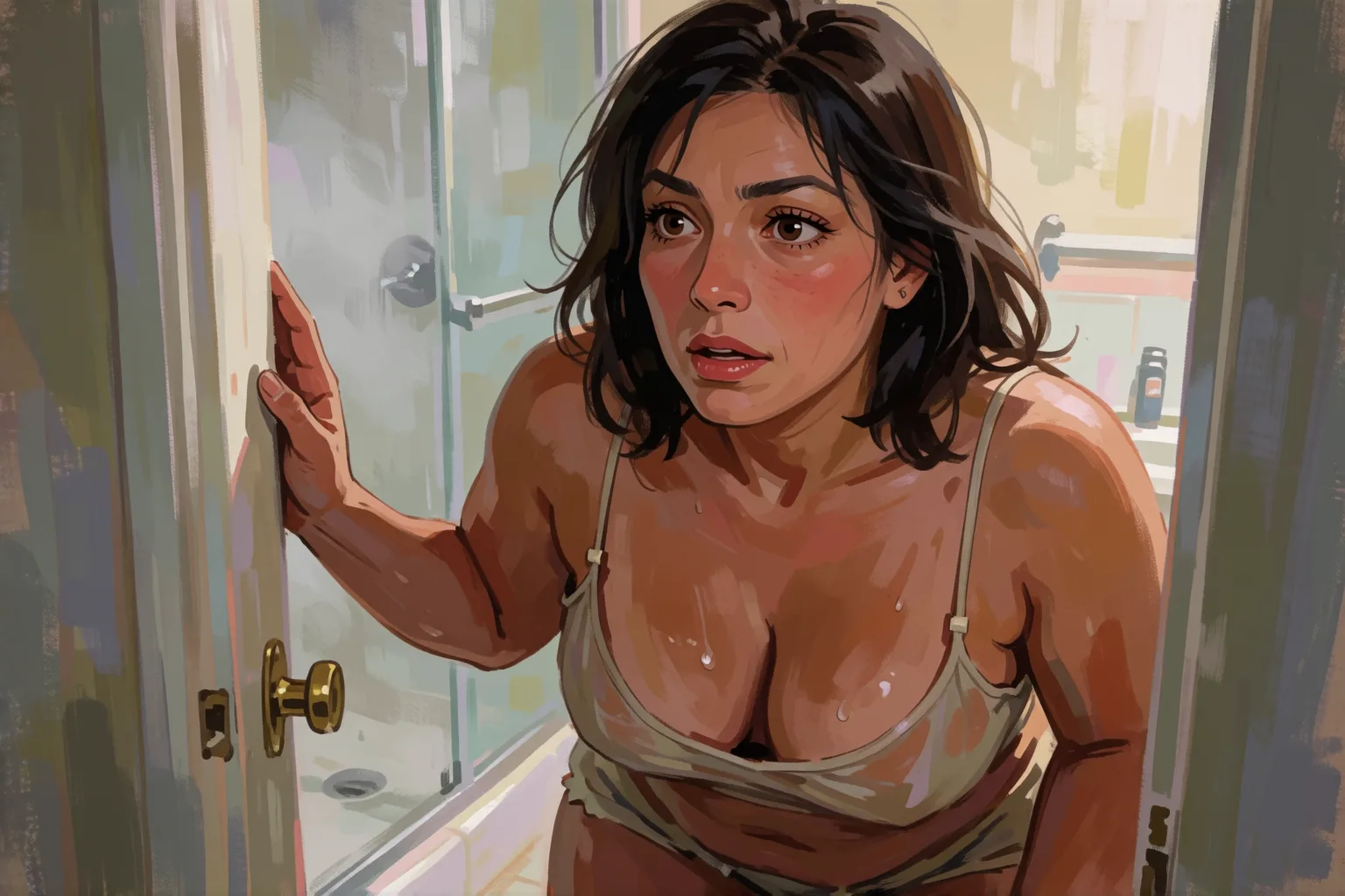Ilustración del relato erótico: El intercambio de parejas que empezó en la ducha