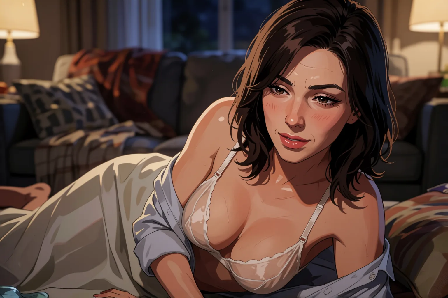 Ilustração do conto erótico: O jogo de casais que terminou com Lucía e meu amigo