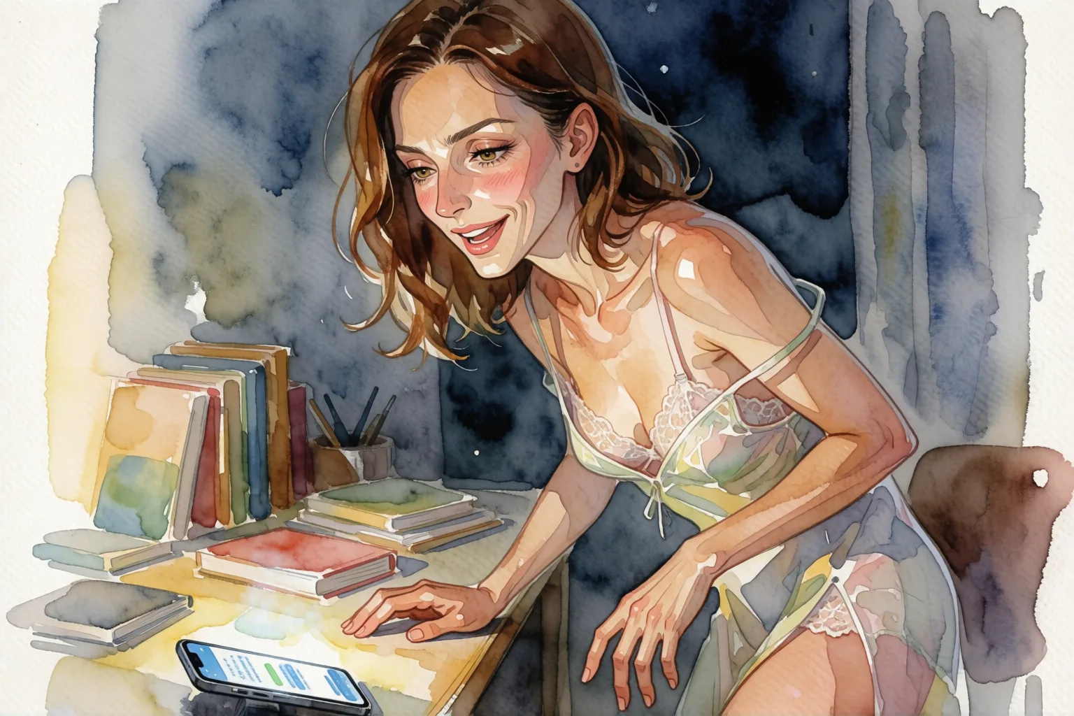 Ilustración del relato erótico: El lector que me convirtió en su juguete por chat