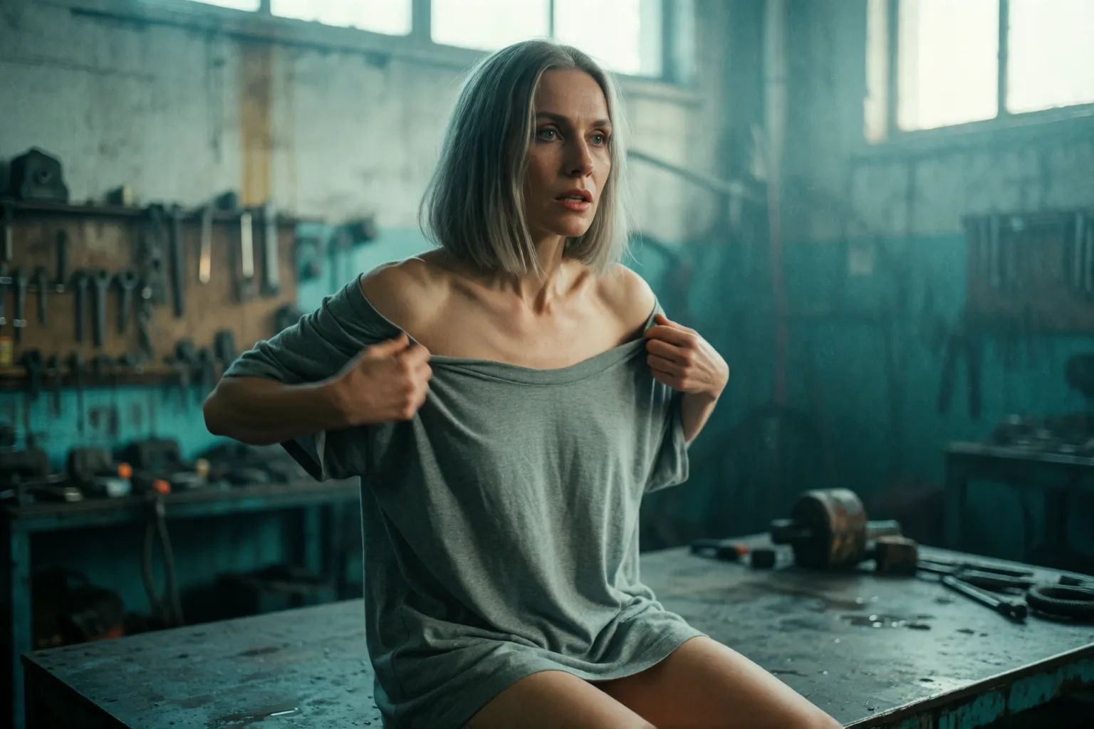 Scene 1 of the story: The Mechanic Who Wanted to Make Us Both Submissive