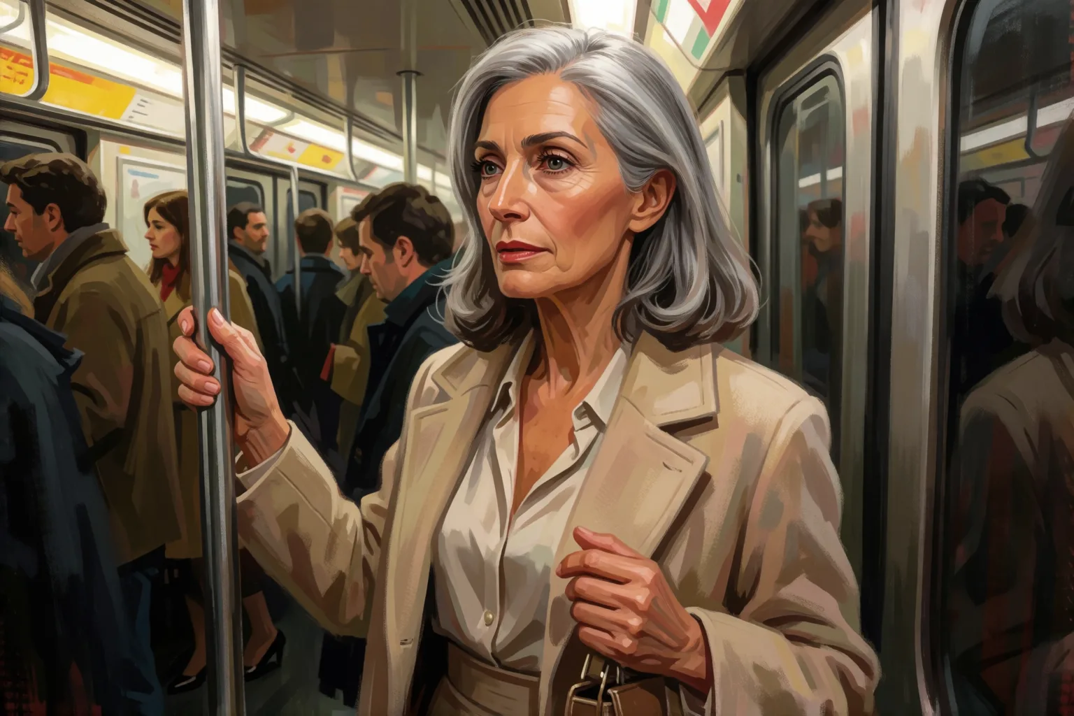 Ilustración del relato erótico: El metro despertó algo que creía enterrado