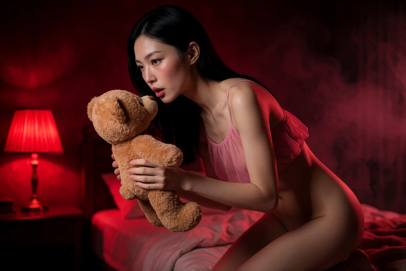 Escena 1 del relato: El peluche de mi ex se volvió mi juguete favorito