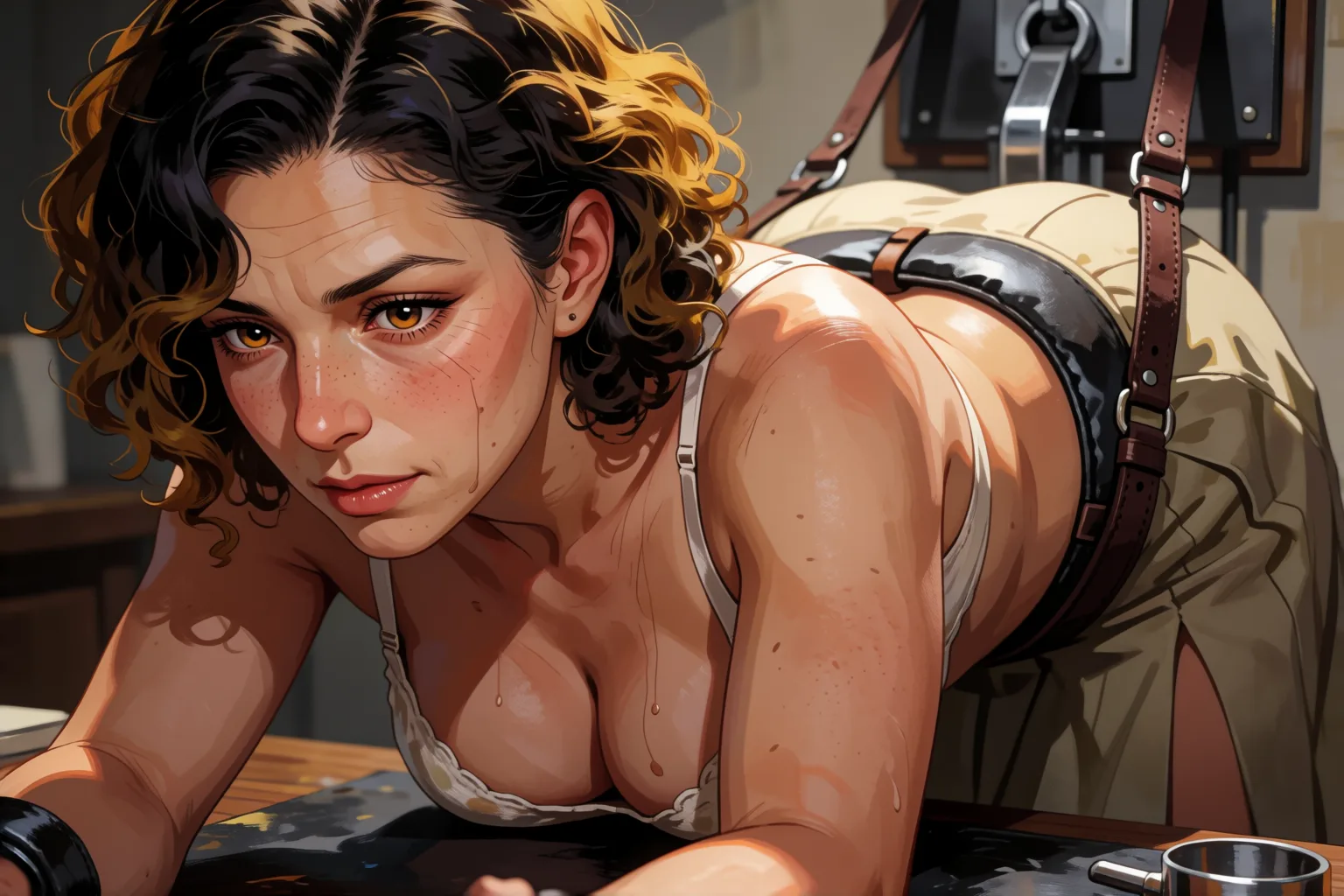 Scene 1 of the story: The First Punishment Her New Master Let Her Choose