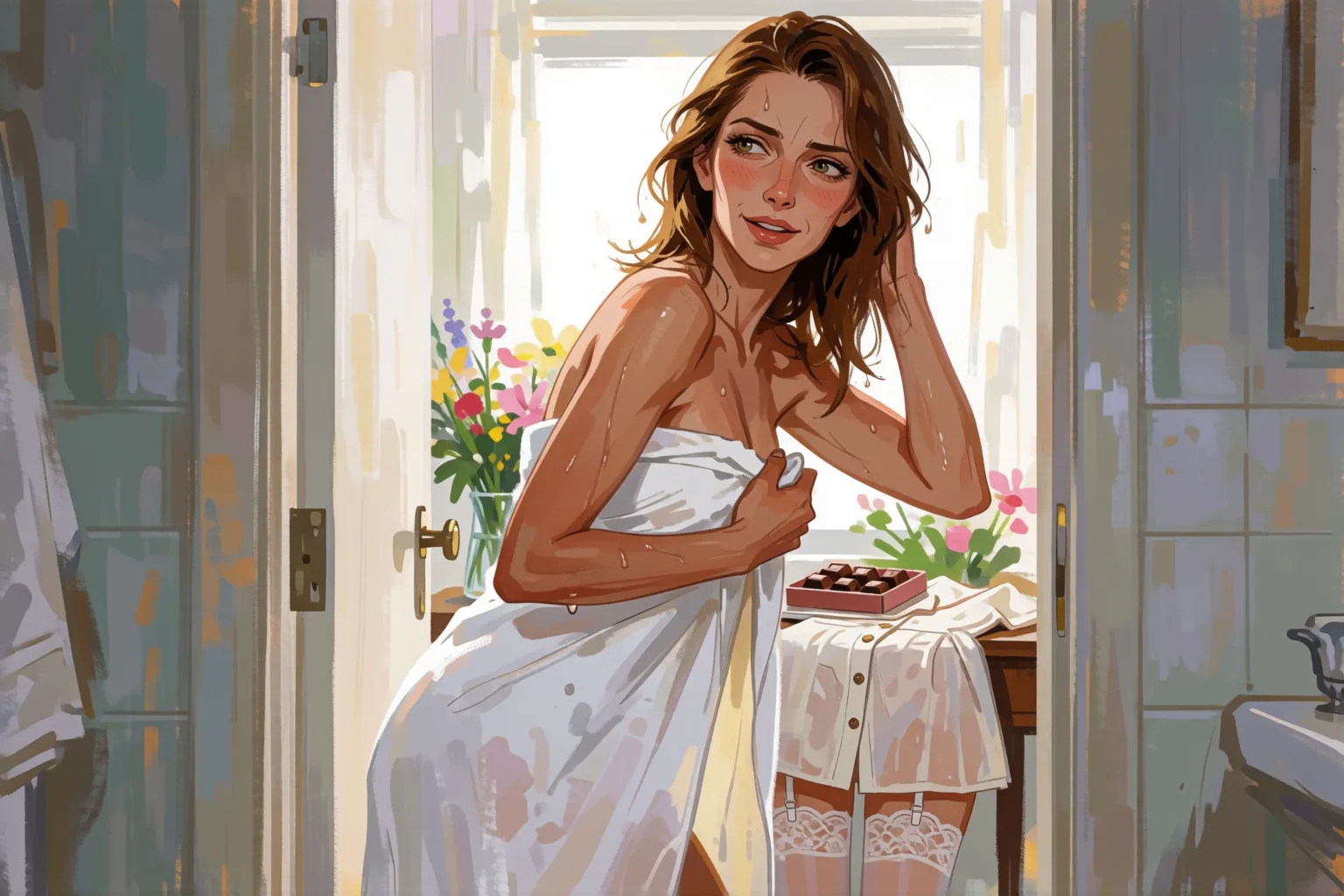 Erotic story illustration: My Friend’s Cousin Came to Say Goodbye That Morning