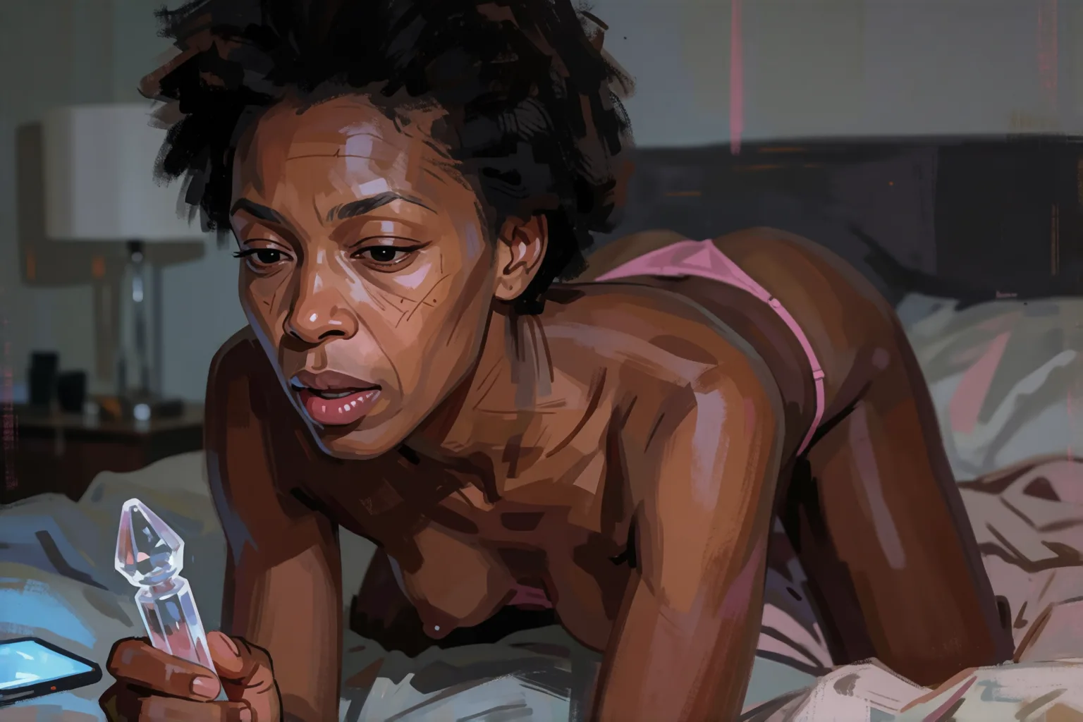 Ilustración del relato erótico: El ritual que cumplo cuando duermo sola