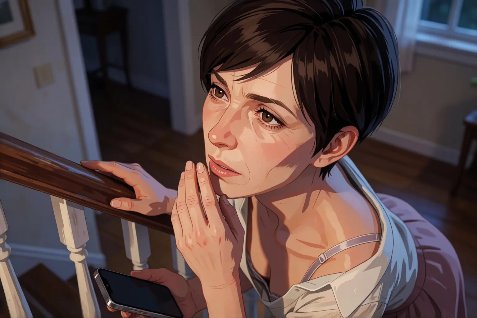 Ilustración del relato erótico: El secreto de mi hija que escuché sin querer