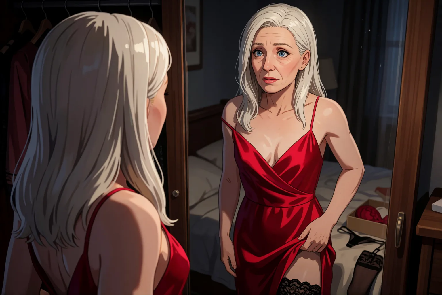 Ilustración del relato erótico: El vestido confiscado que despertó a Valeria en mí