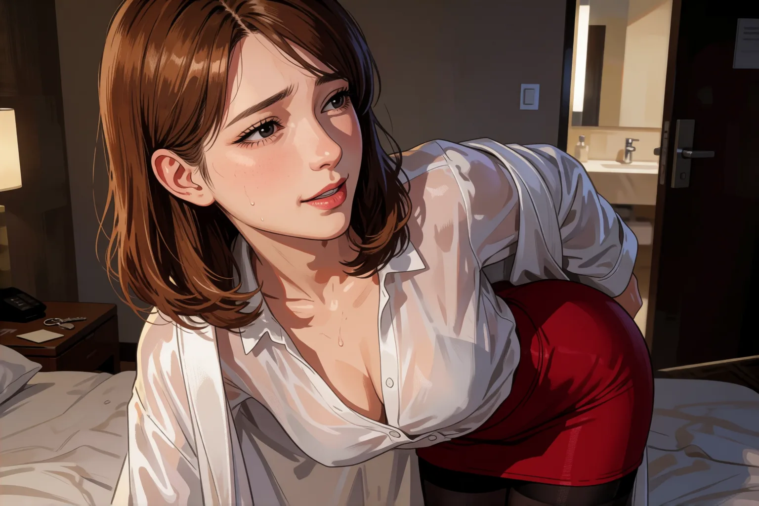 Ilustración del relato erótico: Engañé a mi marido con un desconocido en el hotel