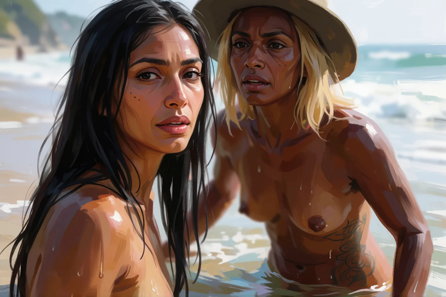 Escena 2 del relato: Fui sola a una playa nudista y no volví igual