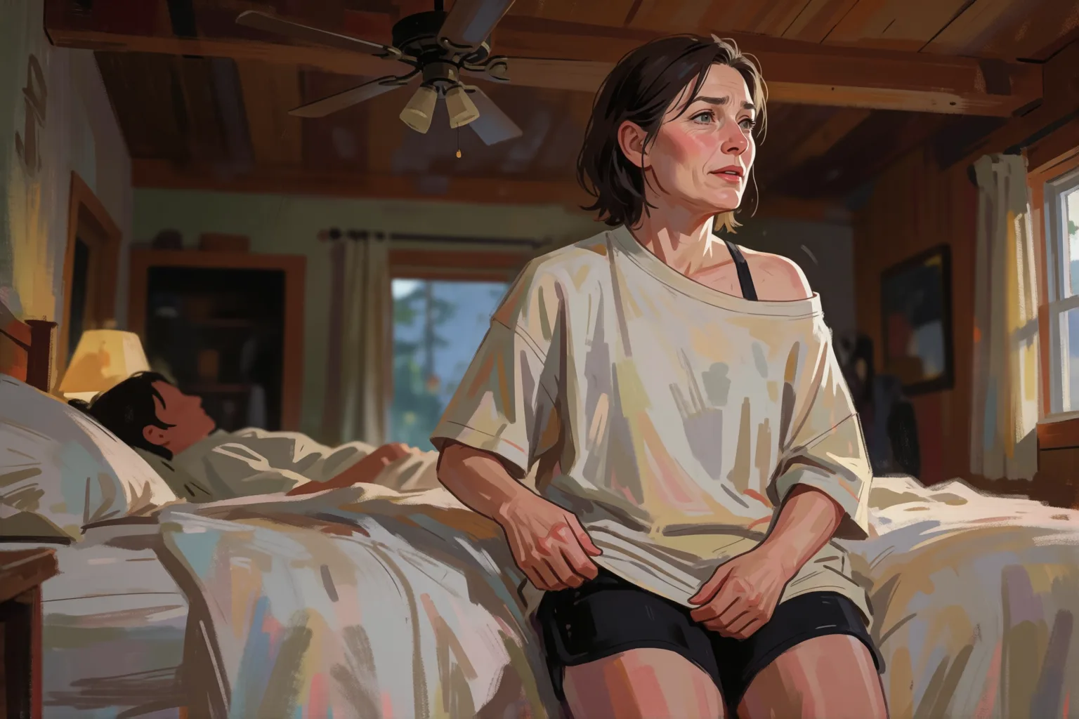 Erotic story illustration: The Walk Ended With the Four of Them in the Same Bed