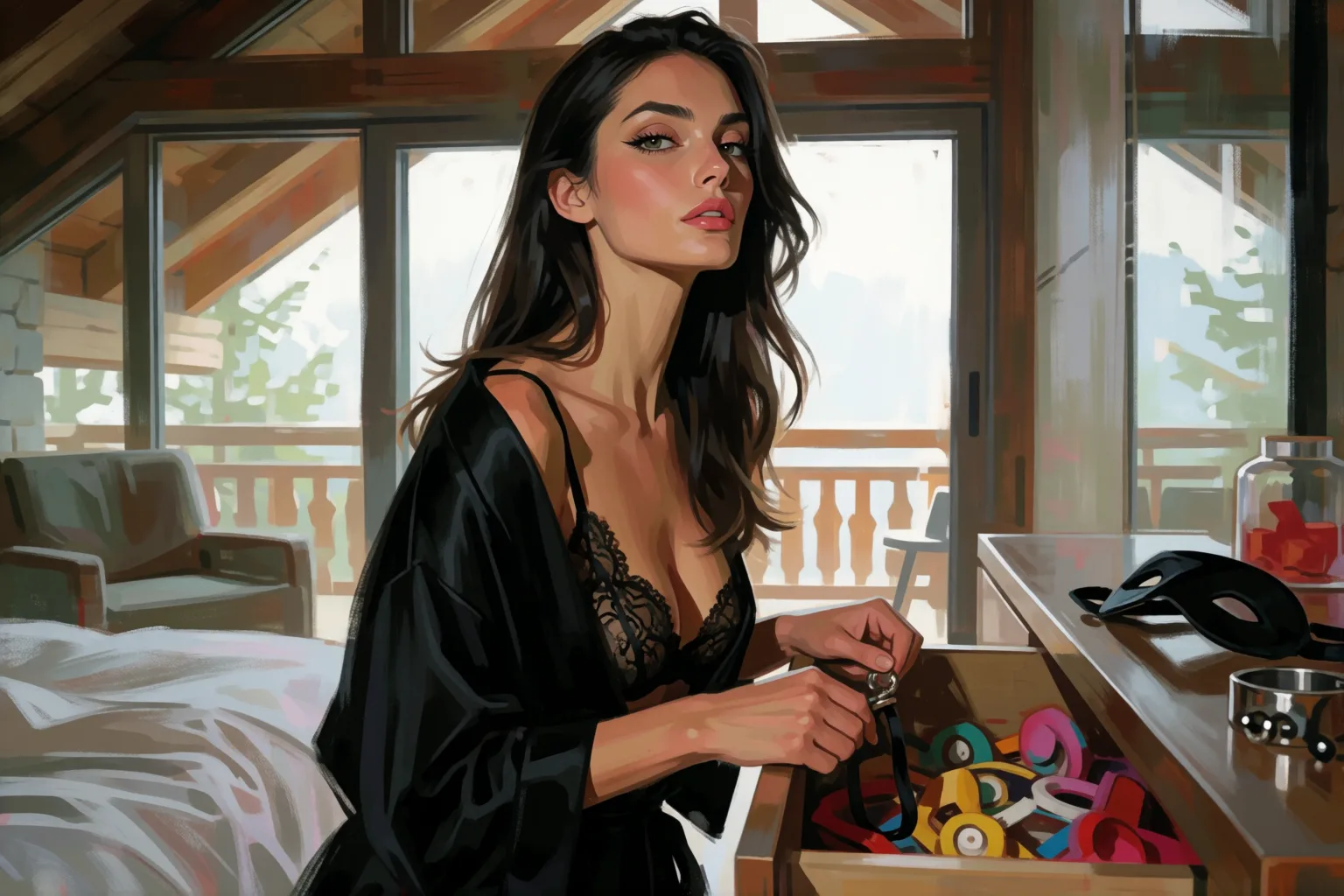 Erotic story illustration: The Dinner at That Villa Where I Learned to Take Charge