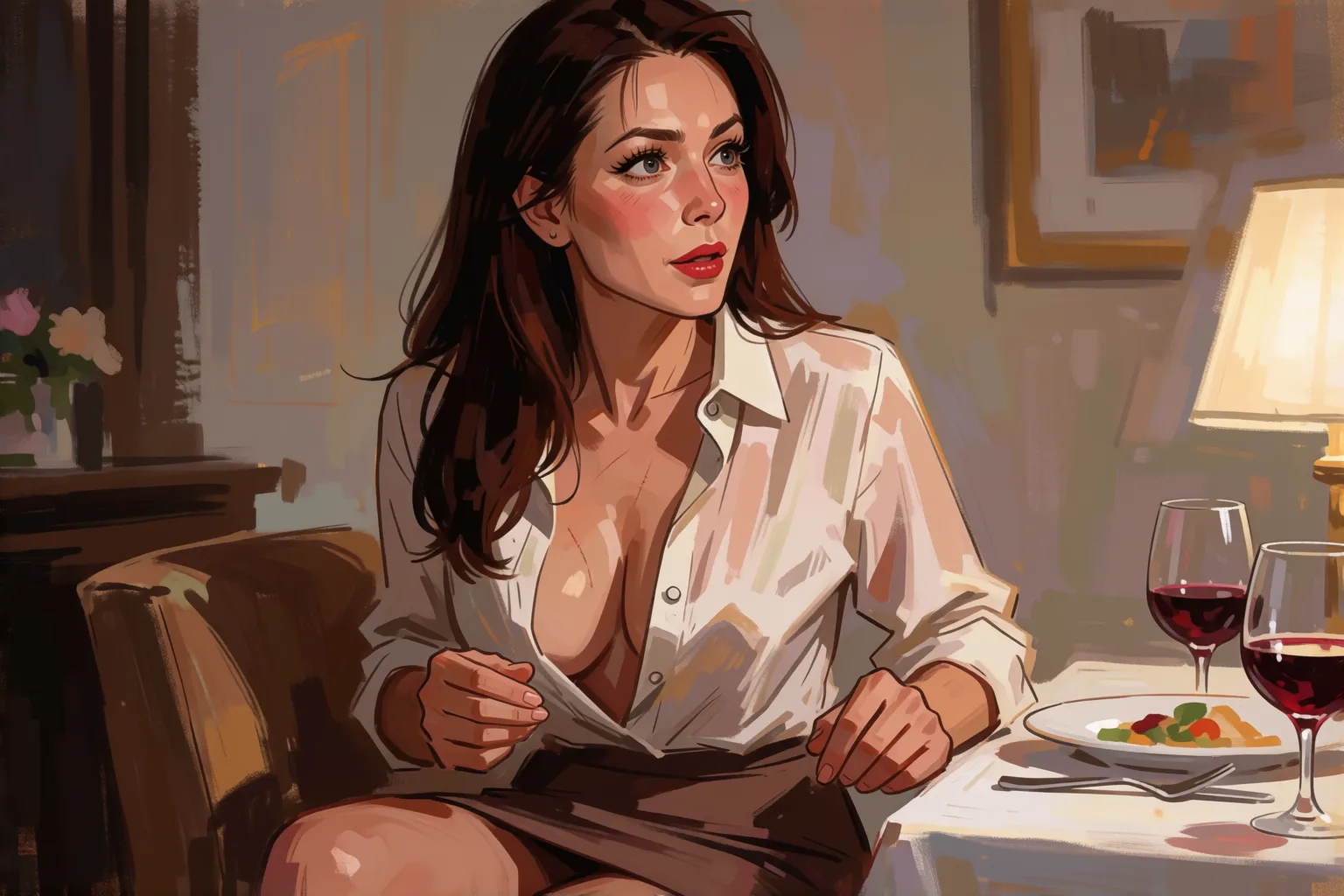 Erotic story illustration: The Dinner That Ended in a Partner Swap