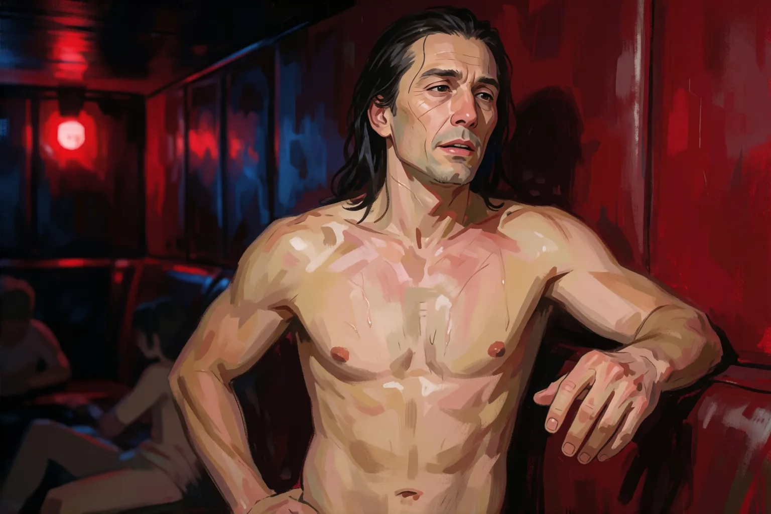 Erotic story illustration: The Dark Room Where Bruno Lost Me in the Shadows